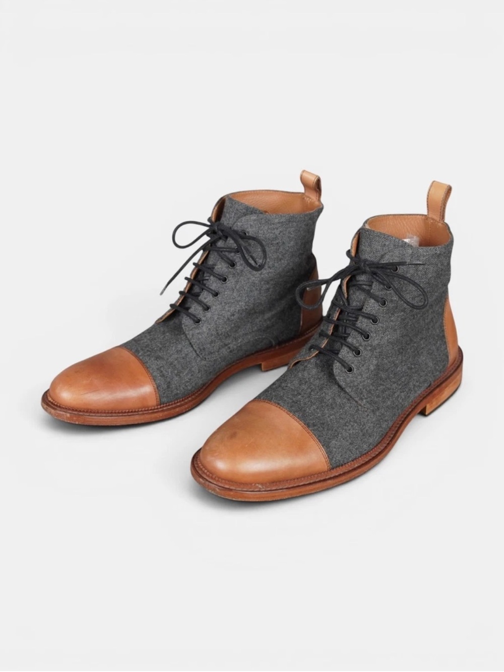 Taft The Jack Boot Mens EU42 Gray Brown Wool Calfskin Casual Handcrafted Spain